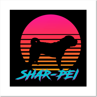 Chinese Shar-Pei 1980s Sunset Posters and Art